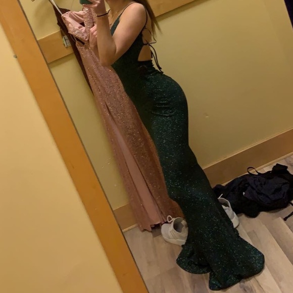 Sparkly Emerald Green Prom Dress - Picture 4 of 4